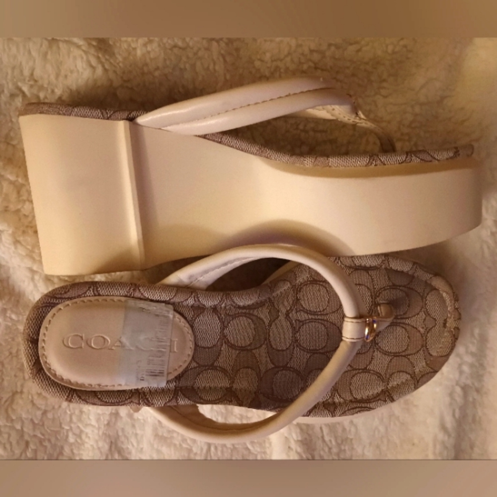 Coach Frankie Platform flip flops size 9